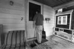 Fuller Brush man Allan Cohen stops at the home of customer Jean Ridge in Hull.