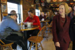 U.S. Republican presidential candidate Carly Fiorina visits Biederman's Deli and Pub in Plymouth, New Hampshire November 16, 2015.