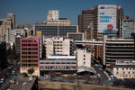 8/7/15 – Johannesburg, South Africa – The exterior of the Moth building in Joubert Park on Friday, Aug. 7, 2015 viewed from an adjacent railway management building. The residents here were evicted from their previous building in New Town to make way for a new mall under construction.