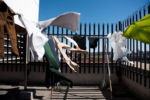 7/31/15 – Johannesburg, South Africa – Drying laundry on the roof of the Moth building in Joubert Park on Friday, Jul. 31, 2015. The residents here were evicted from their previous building in New Town to make way for a new mall under construction.