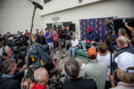 A picture story of Boston Red Sox designated hitter David Ortiz' final Major League Baseball season before retiring. FT. MYERS, FL - FEBRUARY 23: David Ortiz #34 of the Boston Red Sox speaks to the media during a team workout on February 23, 2016 at Fenway South in Fort Myers, Florida .
