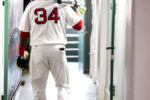 BOSTON, MA - JULY 25: David Ortiz #34 of the Boston Red Sox walks through the tunnel from the clubhouse before a game against the Detroit Tigers on July 25, 2016 at Fenway Park in Boston, Massachusetts.