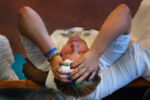 Melissa Willis, the mother of Kyzr, is overcome with emotion at his funeral.