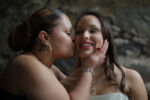 Eighteen year-old Precious Perez, who has been blind since birth, get a kiss from her mother Jennifer at her home in Chelsea, Massachusetts before going to prom May 21, 2016.