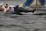 Ruggero Tita and Pietro Zucchetti of Italy train for the 49er Men's sailing class races at the 2016 Rio Summer Olympics in Rio de Janeiro, Brazil, August 8, 2016.