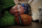 After over 24 hours of hiking Stacey arrives back at her lean-to, it is obvious the rest couldnÕt have come soon enough. She was down but tried to be positive, "Mount Katahdin kicked my but againÉ but IÕll be back."
EPILOGUE - At approximately 1 a.m. on Sunday, Oct. 9, Kozel summited Mount Katahdin, completing the Appalachian Trail.