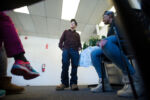 Liniște, a 22-year-old gay woman experiencing homelessness, leads a session during a workshop on Dec. 9, 2016 in Arlington, MA for the NAN Project, an organization that tries to prevent youth suicide.