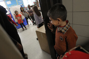 The Last Refugee: Through the Closing Door
6. Six year old Ali Hayani is given a warm welcome by his new multicultural classmates.