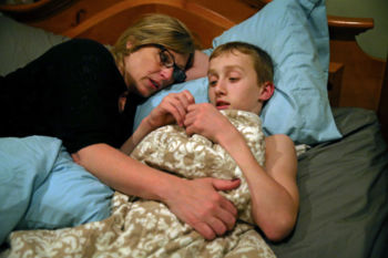 Roberta said goodnight to Connor after his 13th birthday party. Earlier, he had a conversation with an imaginary friend, of sorts, about why he couldn't move back home. "You've been too unsafe,'' he said. "You could really hurt Mom.'' But later, in bed, Connor told his mother he really wanted to come home. It's a familiar conversation. "I tell him that it's not safe for anyone right now, including him, but when it is, he can come home," she said.