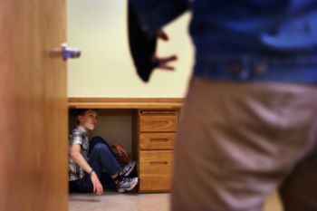 Connor swore at his teacher, Matt Souza, after a misunderstanding at the New England Center for Children. Conor had tried to punch Souza and later threw chairs, then retreated under a desk. Souza was eventually able to calm Connor and they cleaned up the room. "You can't get flustered,'' Souza said later. "You never know when it's going to come. When it does you have to know how to react."