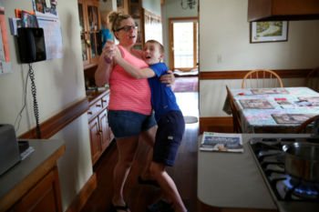 Roberta and her son Connor danced before saying goodbye at her parents' home in Malden, MA. Karen and Jeff Francis agreed to babysit for the night so she could attend a New Kids on the Block concert at Fenway Park with her sisters. "Thank God I have the parents I do,'' Roberta said. "No matter how challenging things can be with Connor, they're consistently there to help." She was excited about doing something fun for herself. "It helps me not to lose it completely,'' she said. "I only get these opportunities once in a while so I have to take advantage of them."