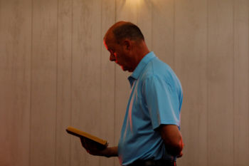 Pastor John Tull sings a hymn during Sunday services at Calvary Baptist Church in Stonega, Virginia, U.S., May 20, 2018. Stonega is a coal company camp founded in 1895.