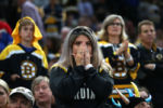 A dejected fan looks on in the final seconds of Game 7 of the Stanley Cup Finals as the Boston Bruins lost to the St. Louis Blues at TD Garden.