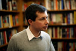 Democratic 2020 U.S. presidential candidate and South Bend Mayor Pete Buttigieg listens to a question during a media availability as he campaigns at Gibson's Bookstore in Concord, New Hampshire, April 6, 2019.