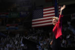 Democratic 2020 U.S. presidential candidate and U.S. Senator Elizabeth Warren takes the stage at the New Hampshire Democratic Party state convention in Manchester, New Hampshire, September 7, 2019.