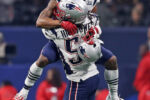 For the sixth time, the New England Patriots won the Super Bowl. Boston was treated to another victory parade, the 12th one since 2002. An estimated 1.5 million jubilant fans still showed up to celebrate the team.
02-03-19: Atlanta, GA: The Patriots J.C. Jackson (27) leaps into the arms of teammate Dont'a Hightower as the final seconds ticked off the clock in New England's victory. The New England Patriots defeated the Los Angeles Rams in Super Bowl LIII at Mercedes-Benz Stadium.