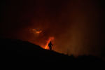 2020 was another record setting year for wildfires in Southern California. There were over 9,000 fires and over 4 million acres of forest burned.
A Firefighter battles the Blue Ridge Fire in Irvine, CA.