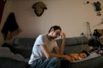 7.Nathan Parker sits with his son Lucas after delivering his food through his feeding tube. The five fateful bites of Romain lettuce he ate a year ago exposed him to a toxic bacteria that sickens tens of thousands of people in the United States each year, killing scores of them. And leafy green vegetables, despite their healthful reputation, now own a dubious distinction: they cause more dangerous and deadly E. coli 0157 outbreaks than any other food.