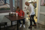 Renaldo jokes around with one of the chiefs, “Tee,” during his downtime at the Open Door Mission.”